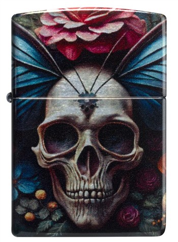  ZIPPO BUTTERFLY SKULL DESIGN