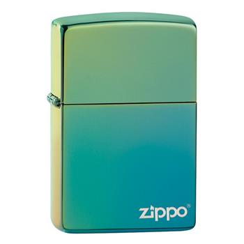  High Polish Teal With Logo Zippo