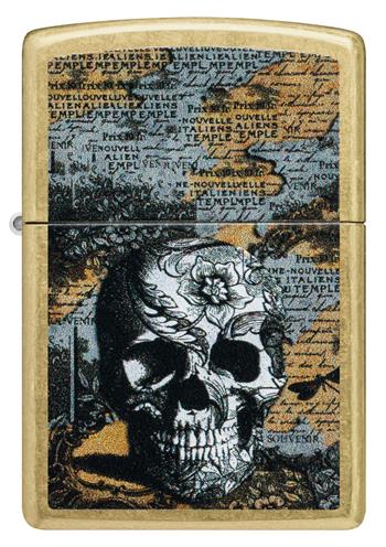  ZIPPO FLORAL SKULL DESIGN