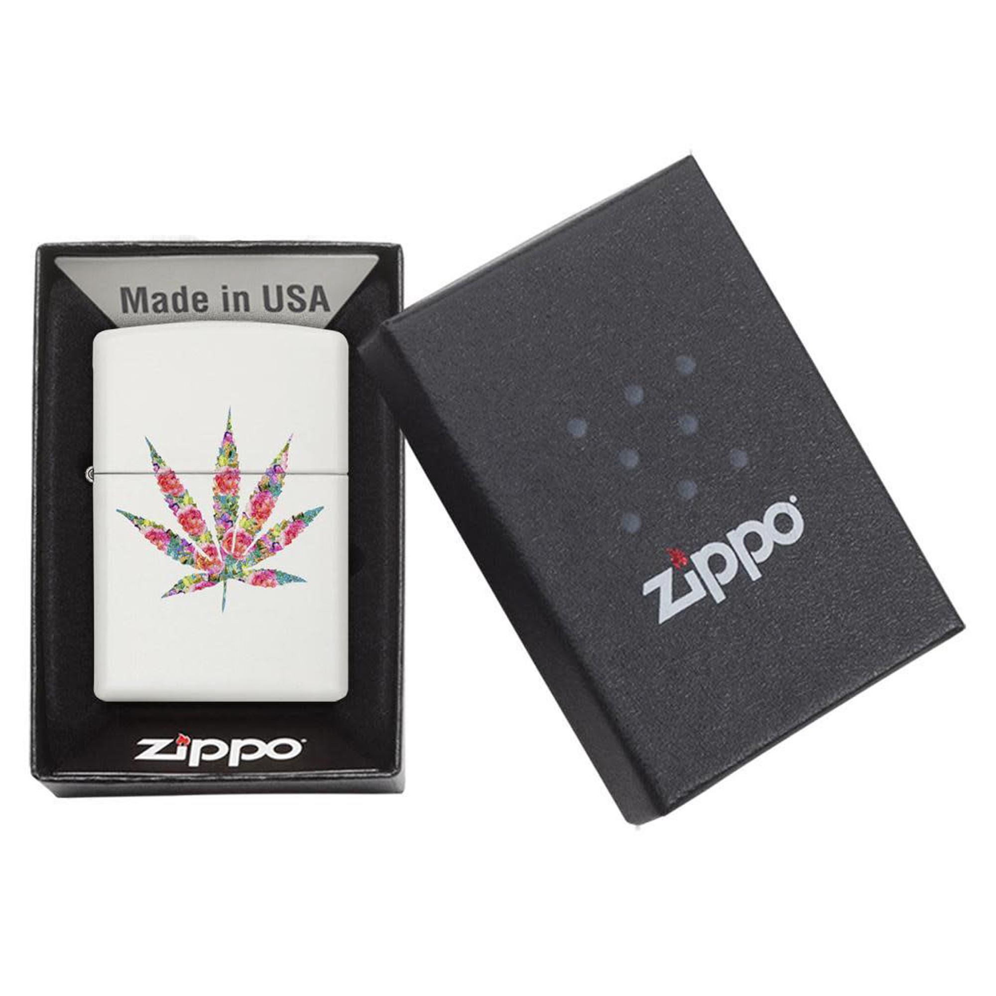 ZIPPO FLORAL WEED DESIGN