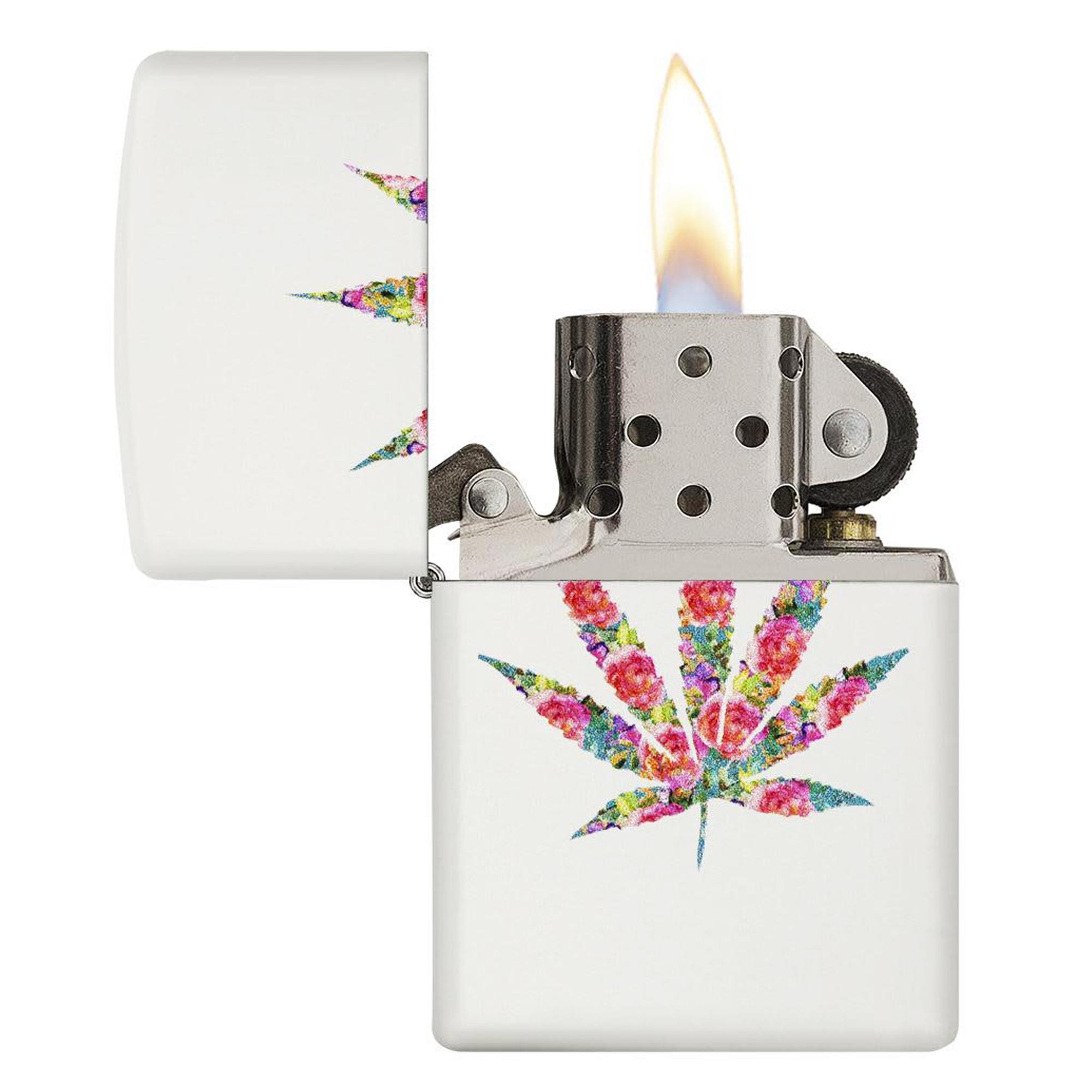 ZIPPO FLORAL WEED DESIGN