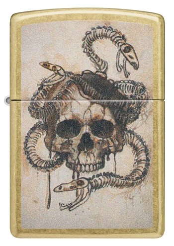  ZIPPO SKULL AND SNAKE BONES DESIGN