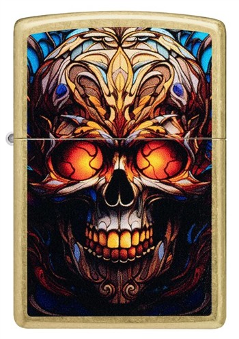  ZIPPO STAINED GLASS SKULL DESIGN