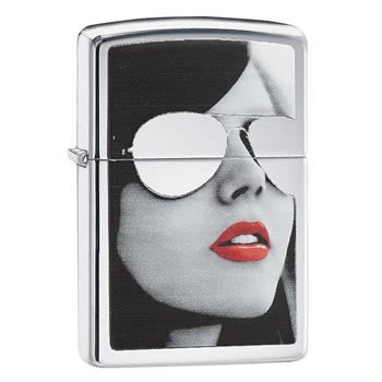  Sunglasses & Bright Red Lipstick Zippo